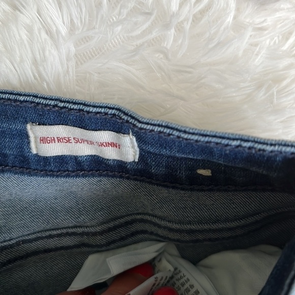 HOLLISTER High Rise Super Skinny Distressed Raw Hem Jeans, Size W24/L28, GUC. - Picture 8 of 10